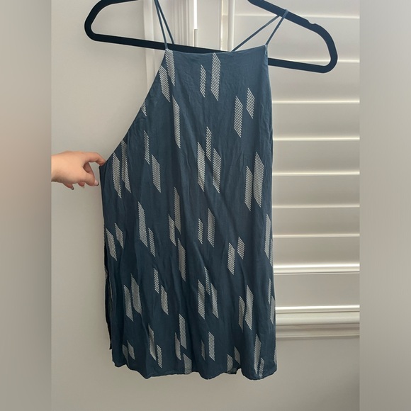 Slate blue swing mini dress with pattern - Picture 3 of 5